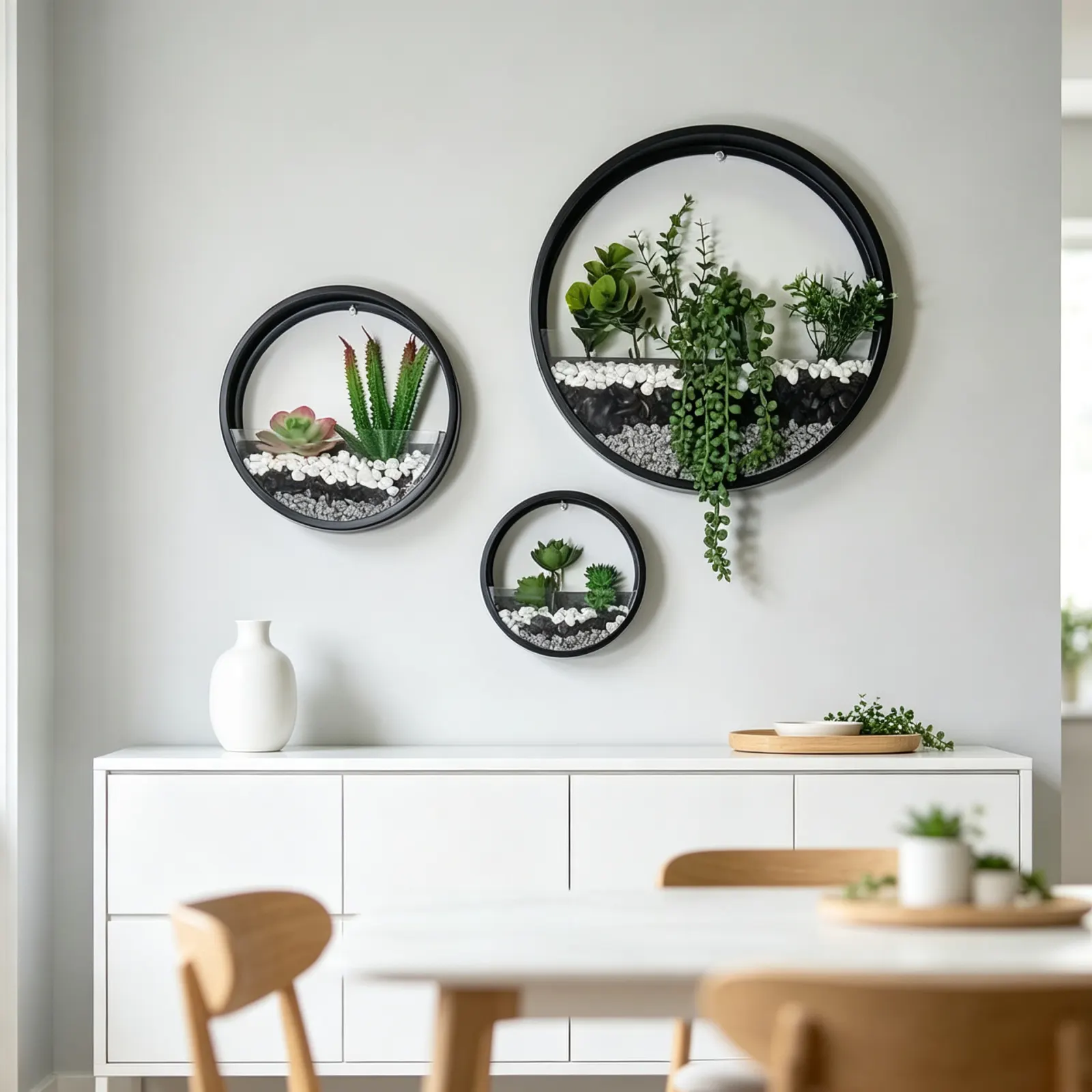 Wall decorations with greenery, luxurious wrought iron creative vases, wall hanging flower pots